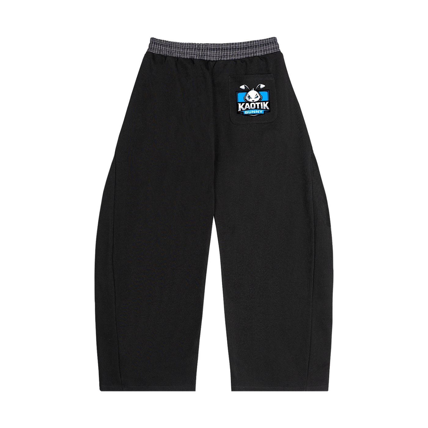 KBS Plaid Waistband Barrel Sweatpants