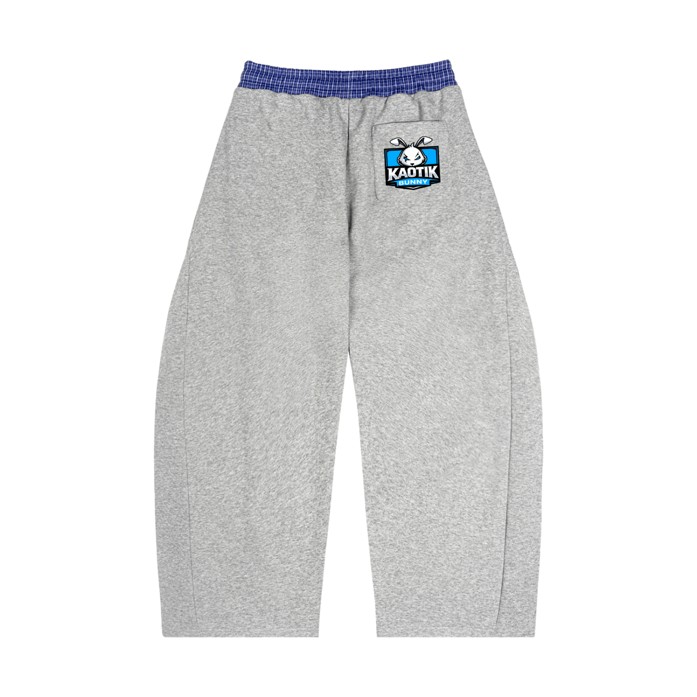 KBS Plaid Waistband Barrel Sweatpants