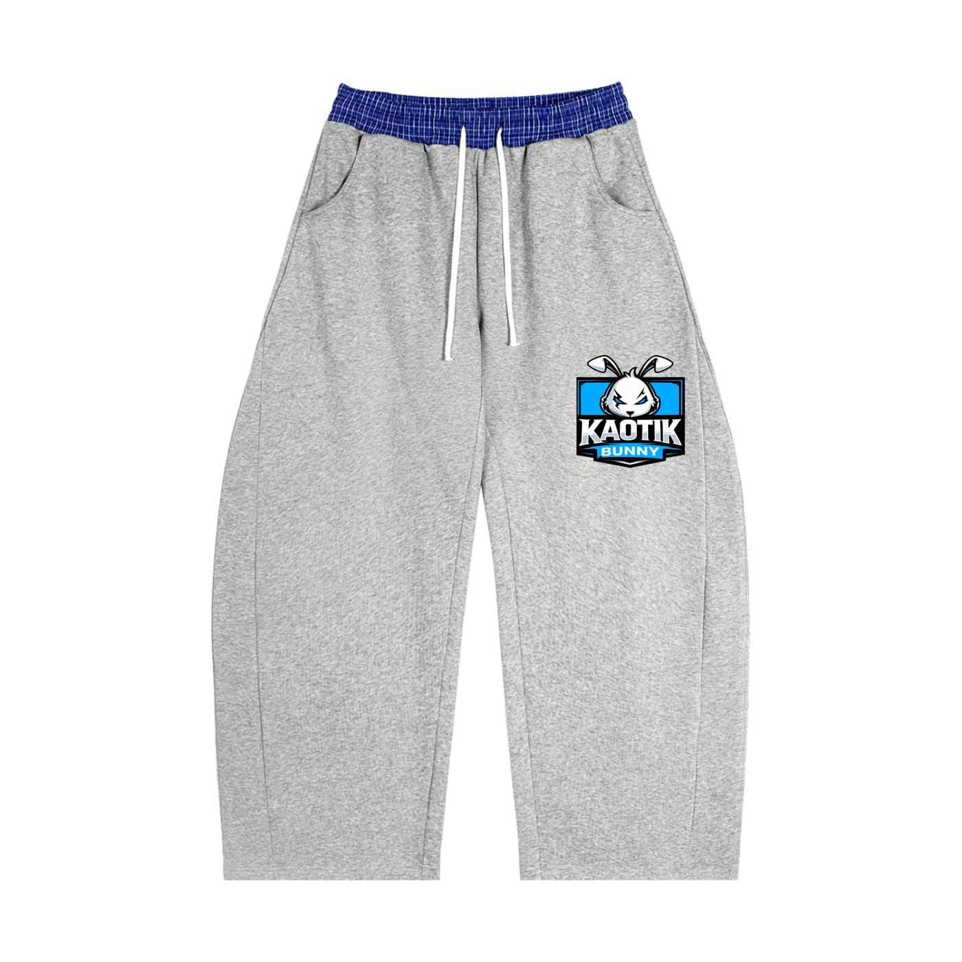 KBS Plaid Waistband Barrel Sweatpants